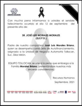 Imágenes para rendir homenaje a persona finada, estas pueden variar en su contenido.