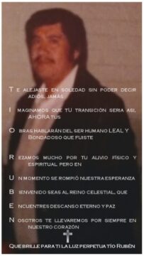 Imágenes para rendir homenaje a persona finada, estas pueden variar en su contenido.