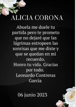 Imágenes para rendir homenaje a persona finada, estas pueden variar en su contenido.