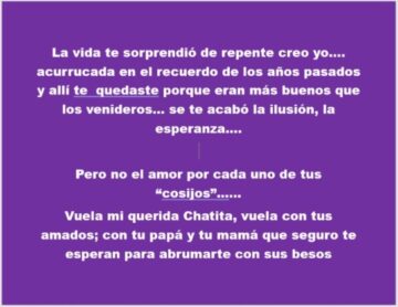 Imágenes para rendir homenaje a persona finada, estas pueden variar en su contenido.