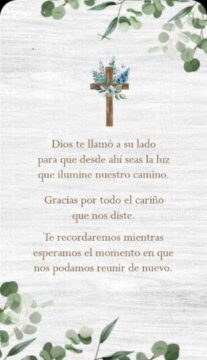 Imágenes para rendir homenaje a persona finada, estas pueden variar en su contenido.